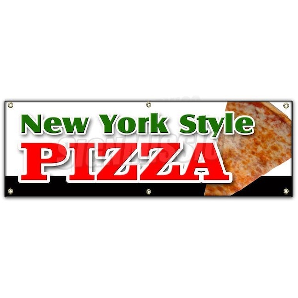 Signmission NEW YORK STYLE PIZZA BANNER SIGN by the slice take out carry pizzeria B-72 New York Style Pizza - main
